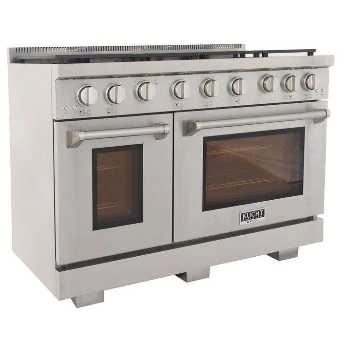 Kucht 48" Professional Gas Range, 7 Burners, Grill/Griddle, KFX480-S - Farmhouse Kitchen and Bath