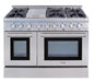 THOR 48" Professional Dual Fuel Range in Stainless Steel, HRD4803U - Farmhouse Kitchen and Bath