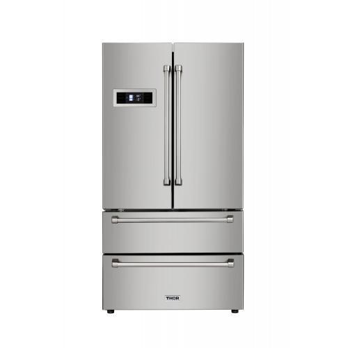THOR Stainless Steel French Door Refrigerator, HRF3601F - Farmhouse Kitchen and Bath