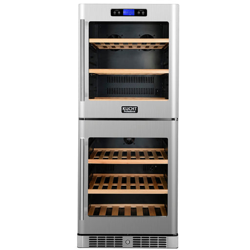 KUCHT 84-Bottle Dual Zone Wine Cooler Built-in with Compressor in Stainless Steel K280AV22 - Farmhouse Kitchen and Bath