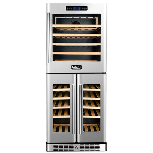 KUCHT 72-Bottle Triple Zone Wine Cooler Built-in with Compressor in Stainless Steel K280AVH33 - Farmhouse Kitchen and Bath