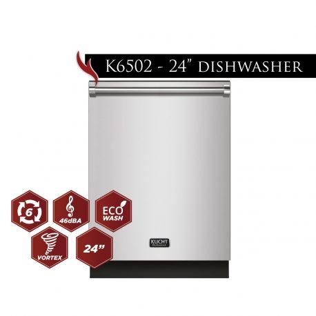 Kucht 24″ Dishwasher in Stainless Steel, Stainless Steel Tub, K6502D - Farmhouse Kitchen and Bath