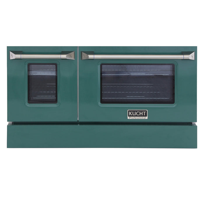Kucht 48" Propane Range in Stainless Steel, Green Doors, KNG481U/LP-G - Farmhouse Kitchen and Bath