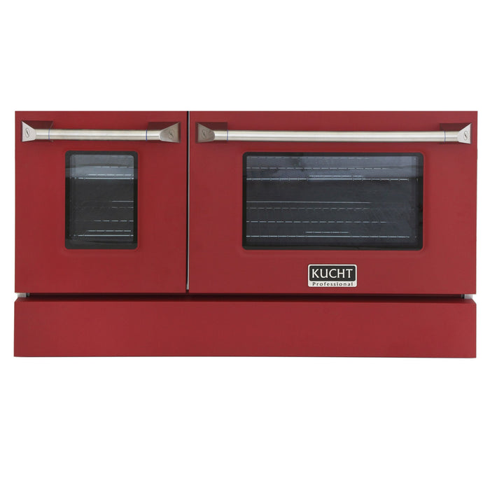 Kucht 48" Propane Range in Stainless Steel, Red Doors, KNG481U/LP-R - Farmhouse Kitchen and Bath