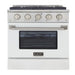 Kucht 30" Gas Range in Stainless Steel with White Oven Door, KNG301U-W - Farmhouse Kitchen and Bath