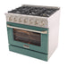 Kucht 36" Gas Range, Stainless Steel with Green Oven Door, KNG361U-G - Farmhouse Kitchen and Bath