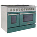 Kucht 48" Gas Range in Stainless Steel with Green Oven Doors, KNG481U-G - Farmhouse Kitchen and Bath