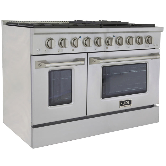 Kucht 48" Propane Range in Stainless Steel, Silver Doors, KNG481U/LP-S - Farmhouse Kitchen and Bath