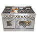 Kucht 48" Stainless Duel-Fuel Range, Stainless Silver Knobs, KRD486F-S - Farmhouse Kitchen and Bath