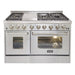 Kucht 48" Stainless Duel-Fuel Range, Stainless Silver Knobs, KRD486F/LP-S - Farmhouse Kitchen and Bath