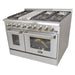 Kucht 48" Stainless Duel-Fuel Range, Stainless Silver Knobs, KRD486F-S - Farmhouse Kitchen and Bath