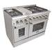 Kucht 48" Stainless Duel-Fuel Range, Stainless Silver Knobs, KRD486F-S - Farmhouse Kitchen and Bath