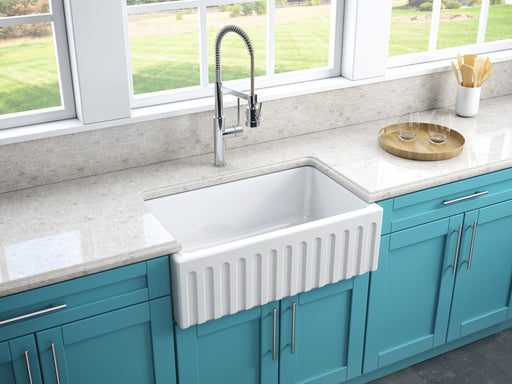 Latoscana 30″ Reversible Fireclay Sink Model LFS3018W - Farmhouse Kitchen and Bath