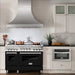 ZLINE 48" Gas on Gas Range in Stainless, Black Matt Doors, RG-BLM-48 - Farmhouse Kitchen and Bath