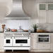 ZLINE 48" Gas on Gas Range in Stainless, White Matte Door, RG-WM-48 - Farmhouse Kitchen and Bath