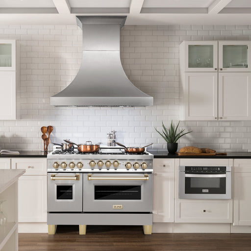 ZLINE 48" Autograph Edition Stainless Gas Range, RGZ-48 - Farmhouse Kitchen and Bath