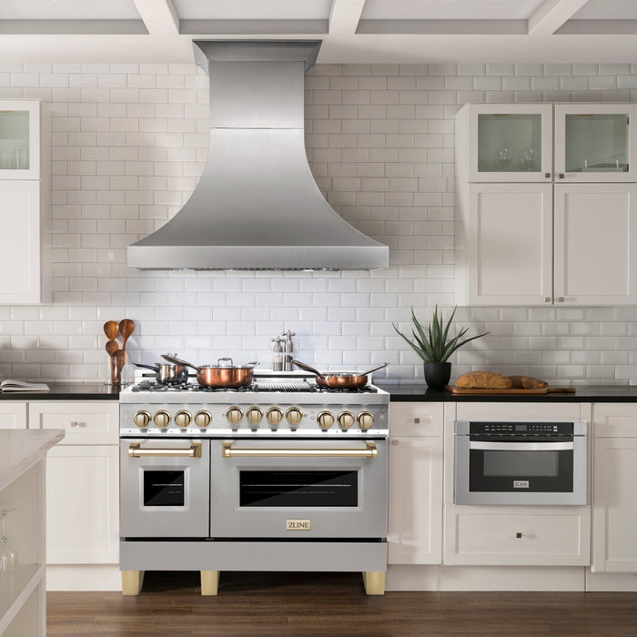 ZLINE 48" Autograph Edition Stainless Gas Range, RGZ-48 - Farmhouse Kitchen and Bath