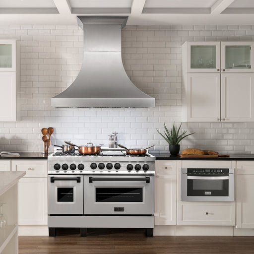ZLINE 48" Autograph Edition, Gas Range, Black Accents, RGZ-48-MB - Farmhouse Kitchen and Bath