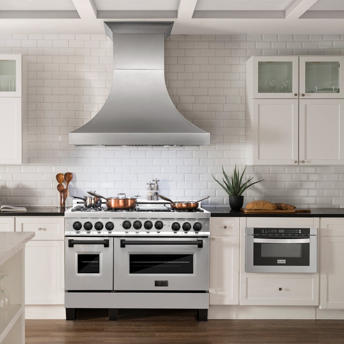 ZLINE 48" Autograph Edition, Gas Range, Black Accents, RGZ-48-MB - Farmhouse Kitchen and Bath