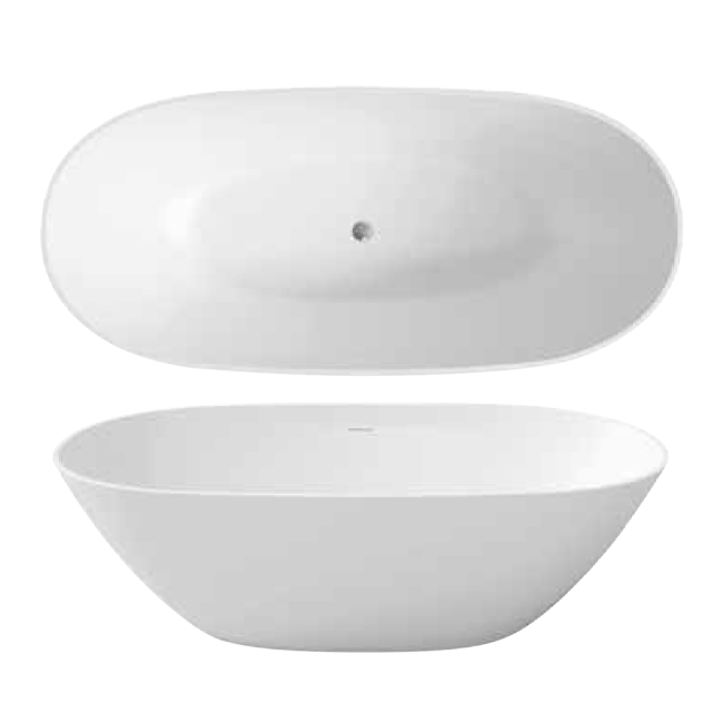 LaToscana 70" Free Standing Solid Surface Bathtub PLEGNV7032 - Farmhouse Kitchen and Bath