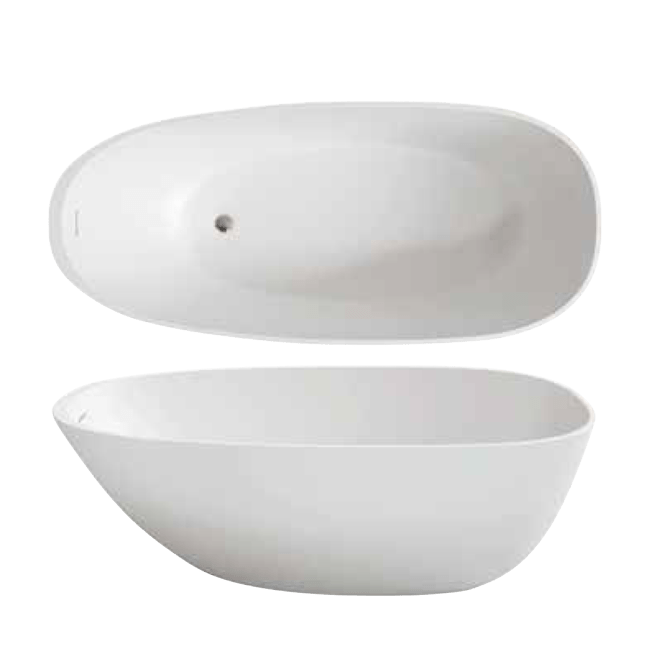 LaToscana 67" Free Standing Solid Surface Bathtub PLEMDN6730 - Farmhouse Kitchen and Bath
