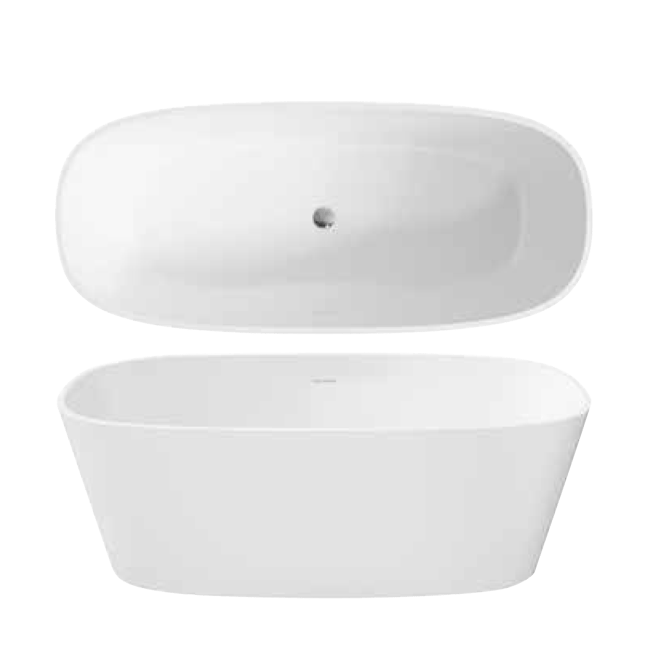 LaToscana 59" Free Standing Solid Surface Bathtub PLEPDV5926 - Farmhouse Kitchen and Bath