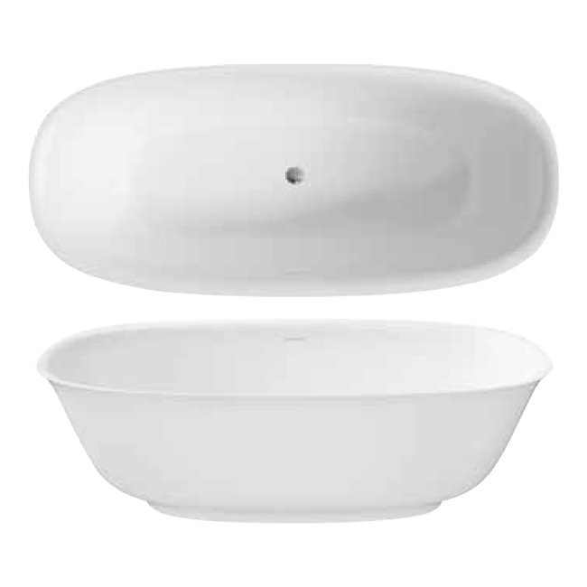 LaToscana 67" Free Standing Solid Surface Bathtub PLERAV6730 - Farmhouse Kitchen and Bath