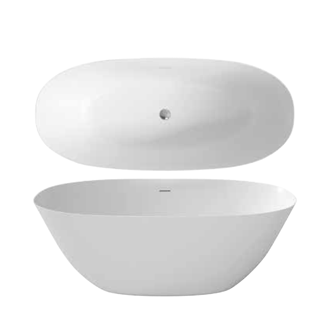 LaToscana Free Standing Solid Surface Bathtub PLETRV6328 - Farmhouse Kitchen and Bath
