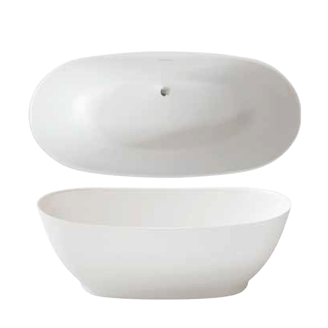 LaToscana 59" Free Standing Solid Surface Bathtub PLEVRN5930 - Farmhouse Kitchen and Bath