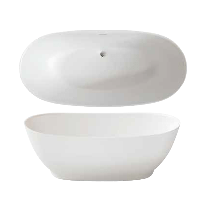 LaToscana 65" Free Standing Solid Surface Bathtub PLEVRN6531 - Farmhouse Kitchen and Bath