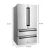 ZLINE 36" Autograph Edition 22.5 cu. ft Freestanding French Door Refrigerator with Ice Maker in Fingerprint Resistant Stainless Steel RFMZ-36-MB - Farmhouse Kitchen and Bath