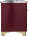 ILVE Majestic II 36"Dual Fuel Range Burgundy-Brass Trim UM096DNS3BUGLP - Farmhouse Kitchen and Bath