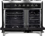 ILVE Majestic II 40"DualFuelRange GlossyBlackChromeTrimUMD10FDNS3BKCNG - Farmhouse Kitchen and Bath