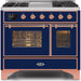 ILVE Majestic II 40"Dual Fuel Range Blue w/ Copper Trim UMD10FDNS3MBPNG - Farmhouse Kitchen and Bath