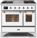 ILVE Majestic II 40"Dual Fuel Range White - Chrome TrimUMD10FDNS3WHCLP - Farmhouse Kitchen and Bath