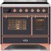 ILVE Majestic II 40"Electric Range Matte Graphite-Copper Trim UMDI10NS3MGP - Farmhouse Kitchen and Bath