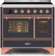 ILVE Majestic II 40" Induction Range Matte Graphite Copper Trim UMDI10NS3MGP