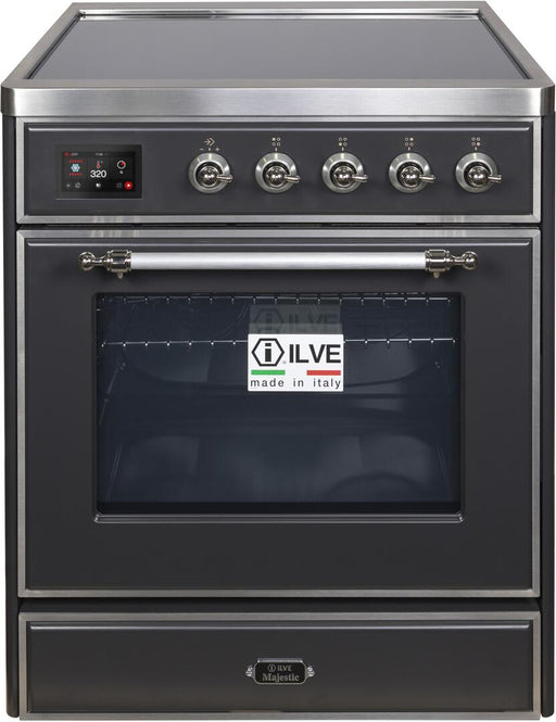 ILVE Majestic II 30"ElectricRange MatteGraphite-Chrome, UMI30NE3MGC - Farmhouse Kitchen and Bath