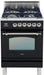 ILVE Nostalgie 24"Gas Range Glossy Black w/ Chrome Trim UPN60DVGGNXNG - Farmhouse Kitchen and Bath