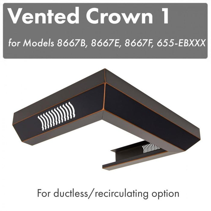 ZLINE Vented Crown Molding for Wall Range Hood, CM1V-8667B - Farmhouse Kitchen and Bath