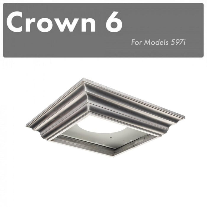 ZLINE Crown Molding #6 for Island Range Hood, CM6-597i - Farmhouse Kitchen and Bath