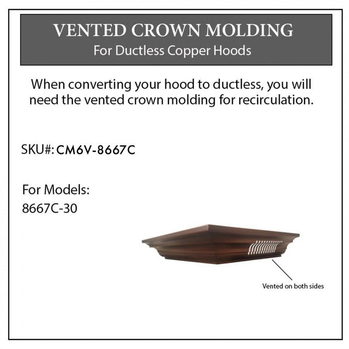 ZLINE Vented Crown Molding for Range Hoods w/Recirculating Option, CM6V-8667C - Farmhouse Kitchen and Bath