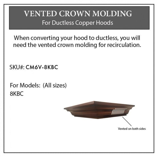 ZLINE Vented Crown Molding for Range Hood w/Recirculating Option, CM6V-8KBC - Farmhouse Kitchen and Bath