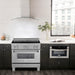 ZLINE 36" Induction Range in DuraSnow with a 4 Element Stove and Electric Oven RAINDS-SN-36 - Farmhouse Kitchen and Bath