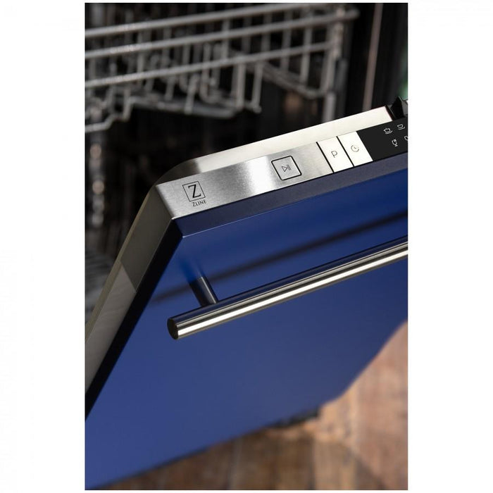 ZLINE 24" Dishwasher in Blue Matte, Stainless Steel Tub, DW-BM-H-24 - Farmhouse Kitchen and Bath