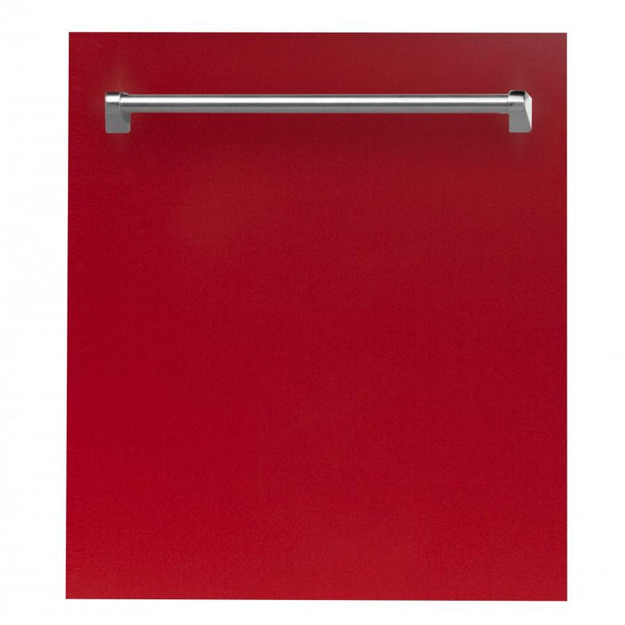 ZLINE 24" Dishwasher in Red Gloss, Stainless Tub, Traditional Handle, DW-RG-24 - Farmhouse Kitchen and Bath