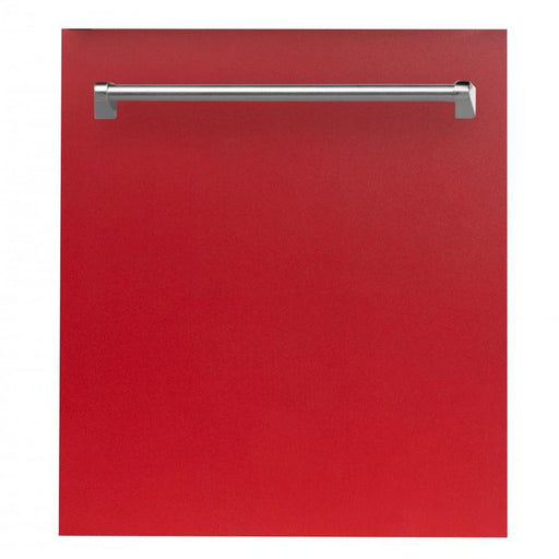 ZLINE 24" Dishwasher in Red Matte, Stainless Tub, Traditional Handle, DW-RM-24 - Farmhouse Kitchen and Bath