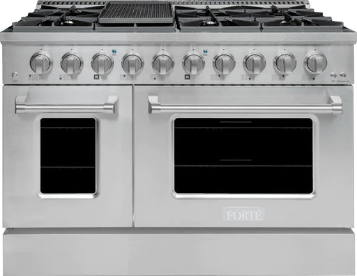 Forté 48 in. 5.53 cu. ft. Freestanding All Gas Range in Stainless Steel FGR488BSS - Farmhouse Kitchen and Bath