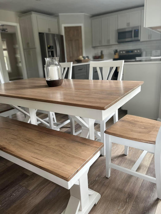 Trestle X Farmhouse Dining Table Wooden Whale Workshop