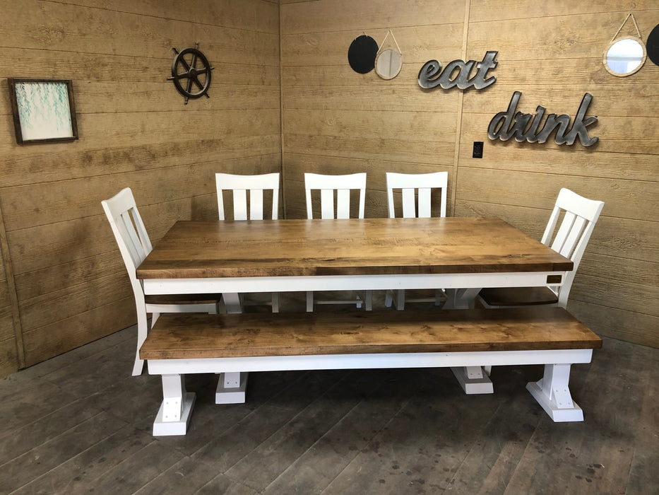 Trestle X Farmhouse Dining Table Wooden Whale Workshop